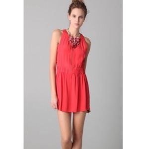 Iro Orange Buena Crepe Zip Front Dress